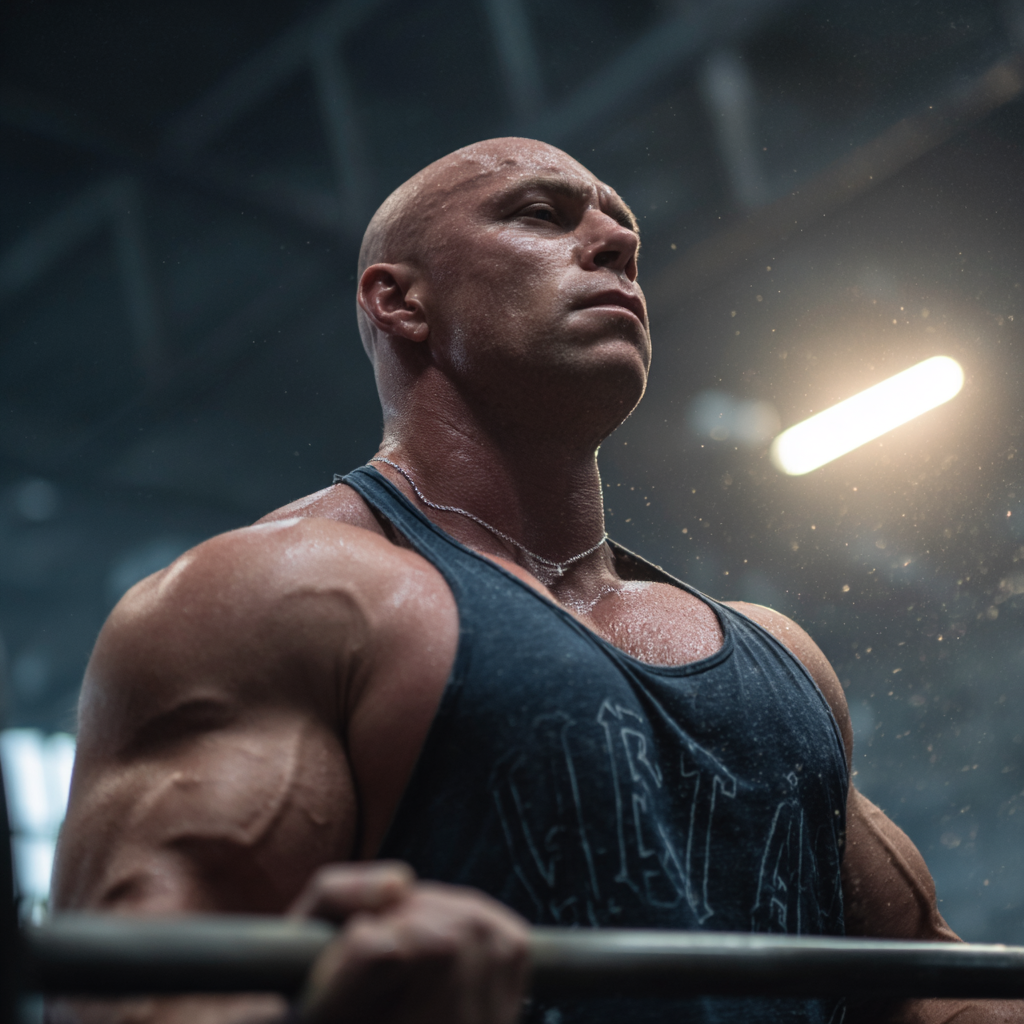 Persona entrenando con energía y determinación